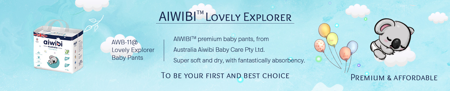 Forme respirante jetable de bébé d'AIWIBI pantalon Q avec la feuille supérieure perle de relief douce superbe