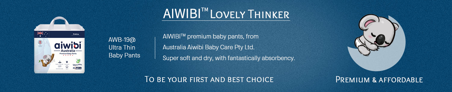 Pantalon de bébé Aiwibi ultra fin et léger jetable de qualité supérieure avec une capacité d'absorption super
