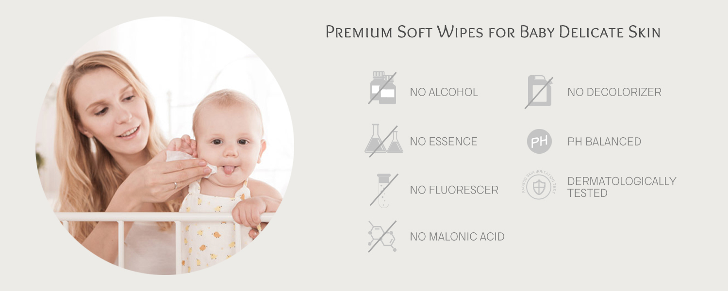 Lingettes humides pour bébé sans produits chimiques