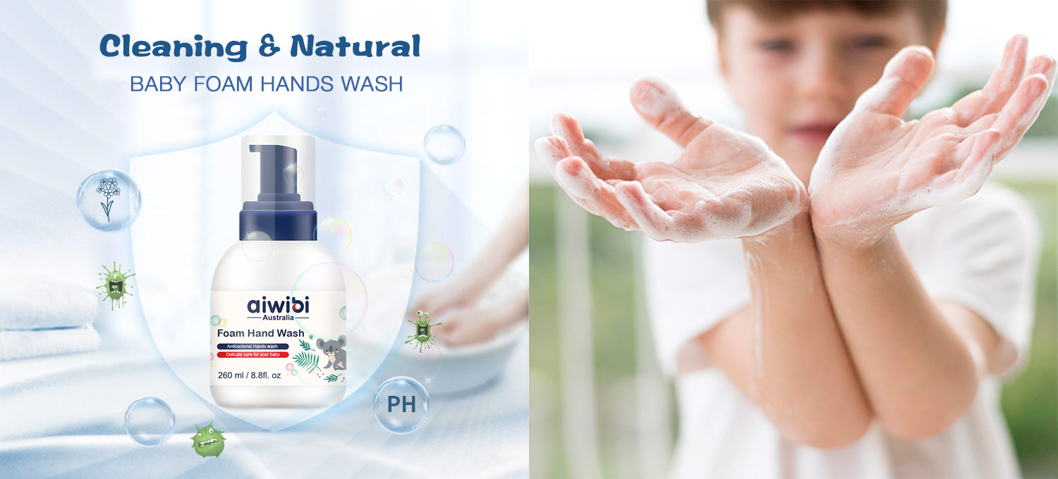 Sain et rafraîchissant Anti-Bacteria Bubble Baby Hands Wash.