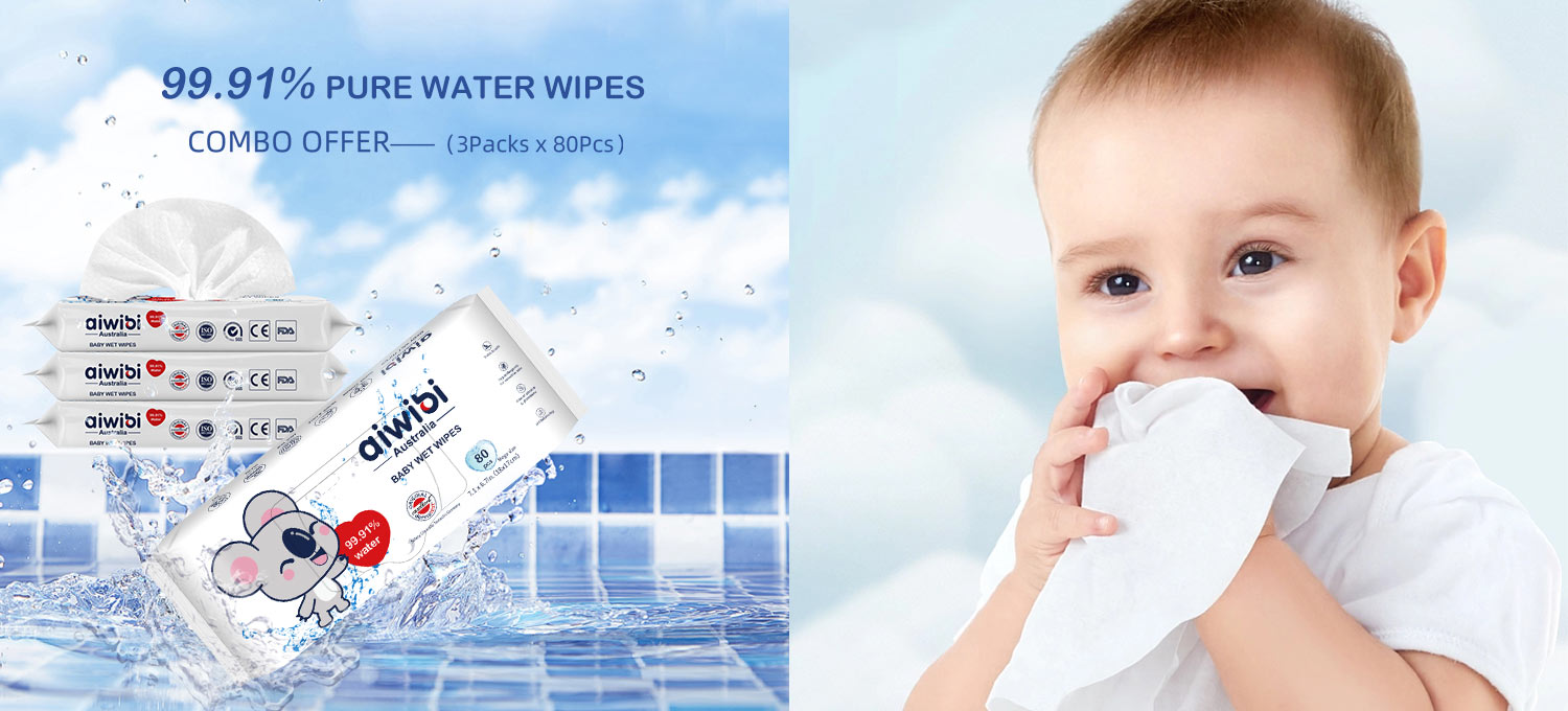 99,91% Pure Water Premium Baby Lingettes Humides 60 Pièces