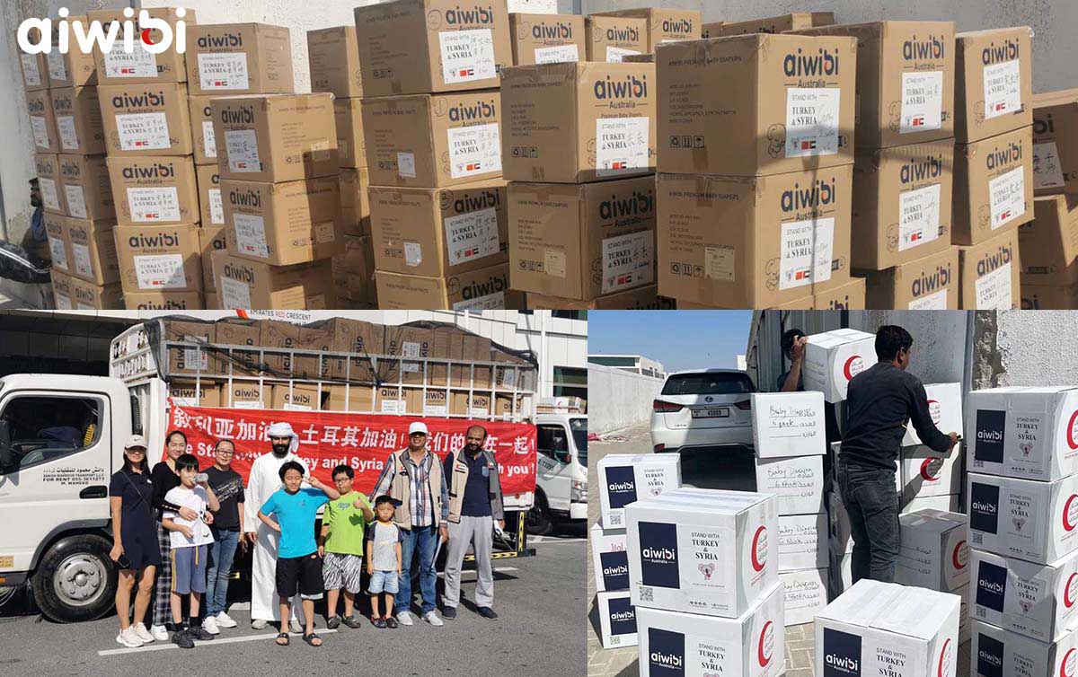 Aiwibi s'associe à de généreux donateurs pour fournir des fournitures de secours aux régions touchées par le tremblement de terre en Turquie et en Syrie