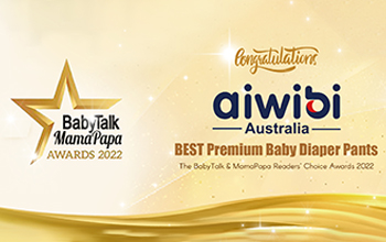 Aiwibi remporte le MEILLEUR PANTALON À COUCHES POUR BÉBÉ PREMIUM aux BabyTalk & MamaPapa Readers' Choice Awards 2022, Malaisie
